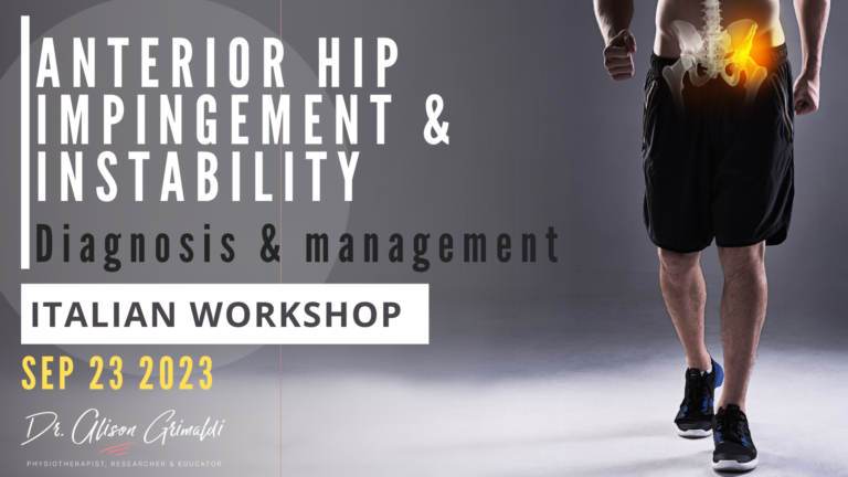 Anterior hip impingement & instability: diagnosis and management