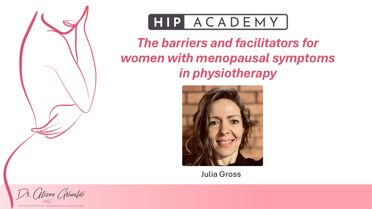 April 2025 Meeting - Barriers and facilitators for women with menopause - Julia Gross April 2025 Meeting - Barriers and facilitators for women with menopause - Julia Gross - Title Slide