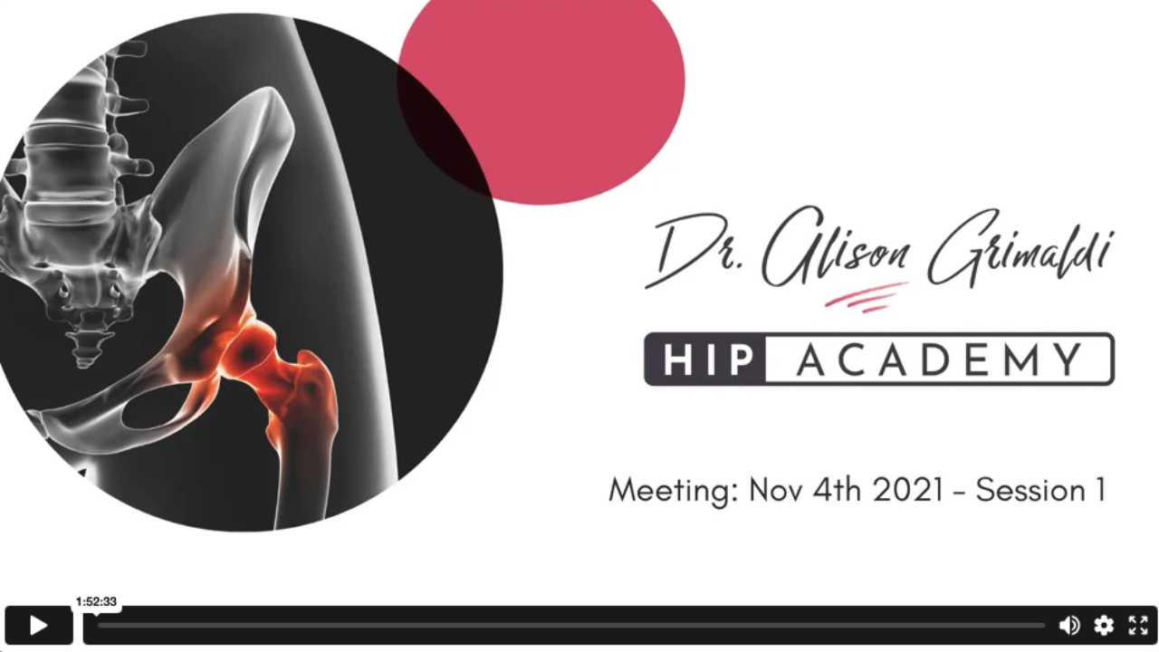 Nov 2021 - 1 Hip Academy Meeting 5: Nov 2021 - Member Case Presentations (Session 1)